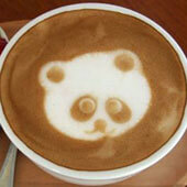 Рисунки на кофе. Медведь
