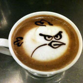 Рисунки на кофе. Angry birds