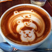 Рисунки на кофе. Медведи