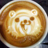 Рисунки на кофе. Медвежонок